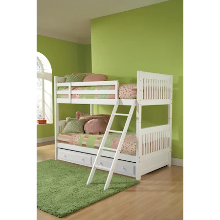 Twin Bunk Bed with Storage Drawer